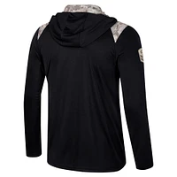 Men's Colosseum Black Texas Tech Red Raiders OHT Military Appreciation Quarter-Zip Hoodie Jacket