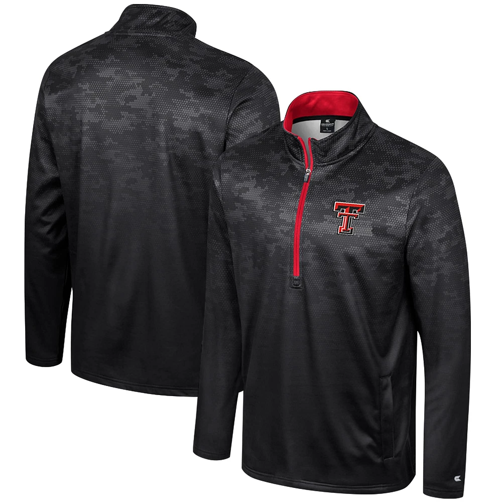 Men's Colosseum  Black Texas Tech Red Raiders The Machine Half-Zip Jacket