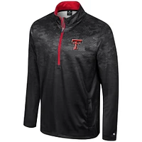Men's Colosseum  Black Texas Tech Red Raiders The Machine Half-Zip Jacket