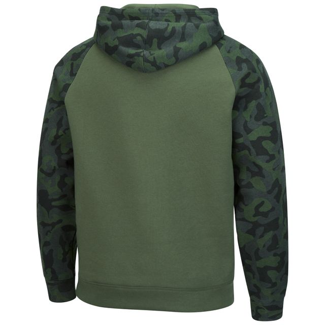Colosseum Olive/Camo Texas Tech Red Raiders OHT Military Appreciation Raglan Pull à capuche pour hommes