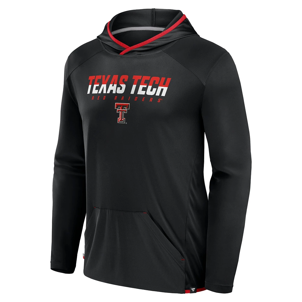 T-shirt à capuche de transition Fanatics noir/rouge Texas Tech Red Raiders pour hommes
