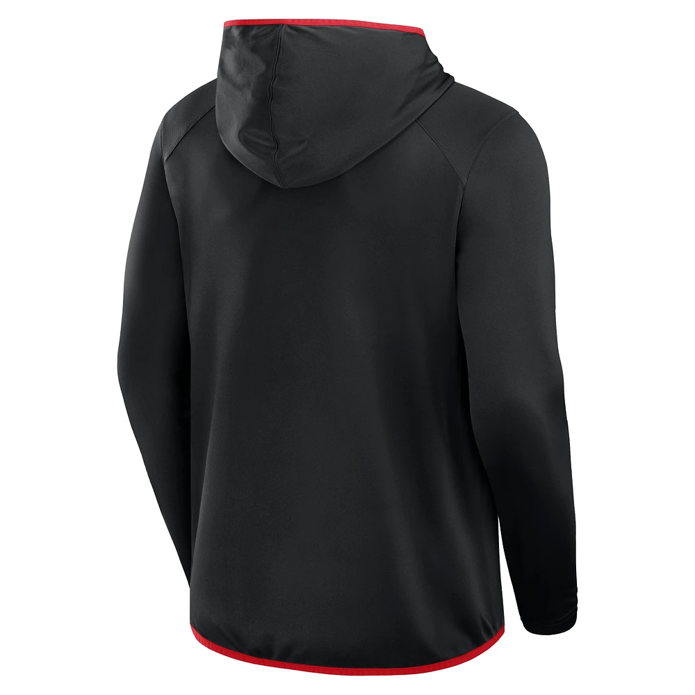 T-shirt à capuche de transition Fanatics noir/rouge Texas Tech Red Raiders pour hommes