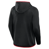 T-shirt à capuche de transition Fanatics noir/rouge Texas Tech Red Raiders pour hommes