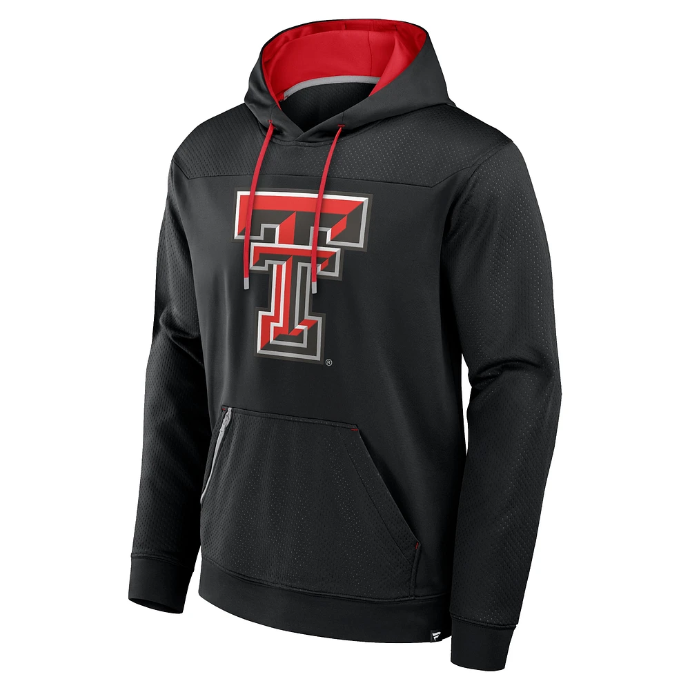Men's Fanatics  Black Texas Tech Red Raiders Defender Dot Faded Primary Pullover Hoodie