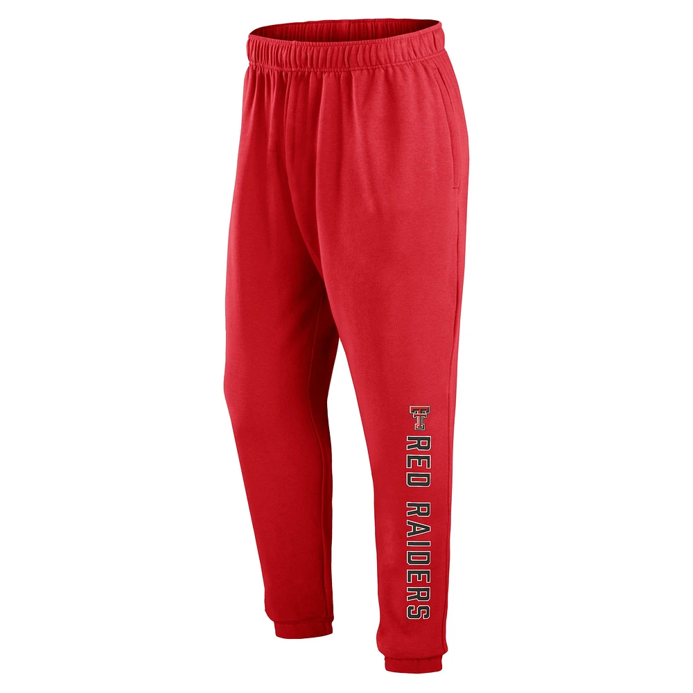 Men's Fanatics Red Texas Tech Raiders Chop Block Fleece Sweatpants