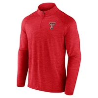 Men's Fanatics  Red Texas Tech Raiders Primary Logo Raglan Quarter-Zip Top