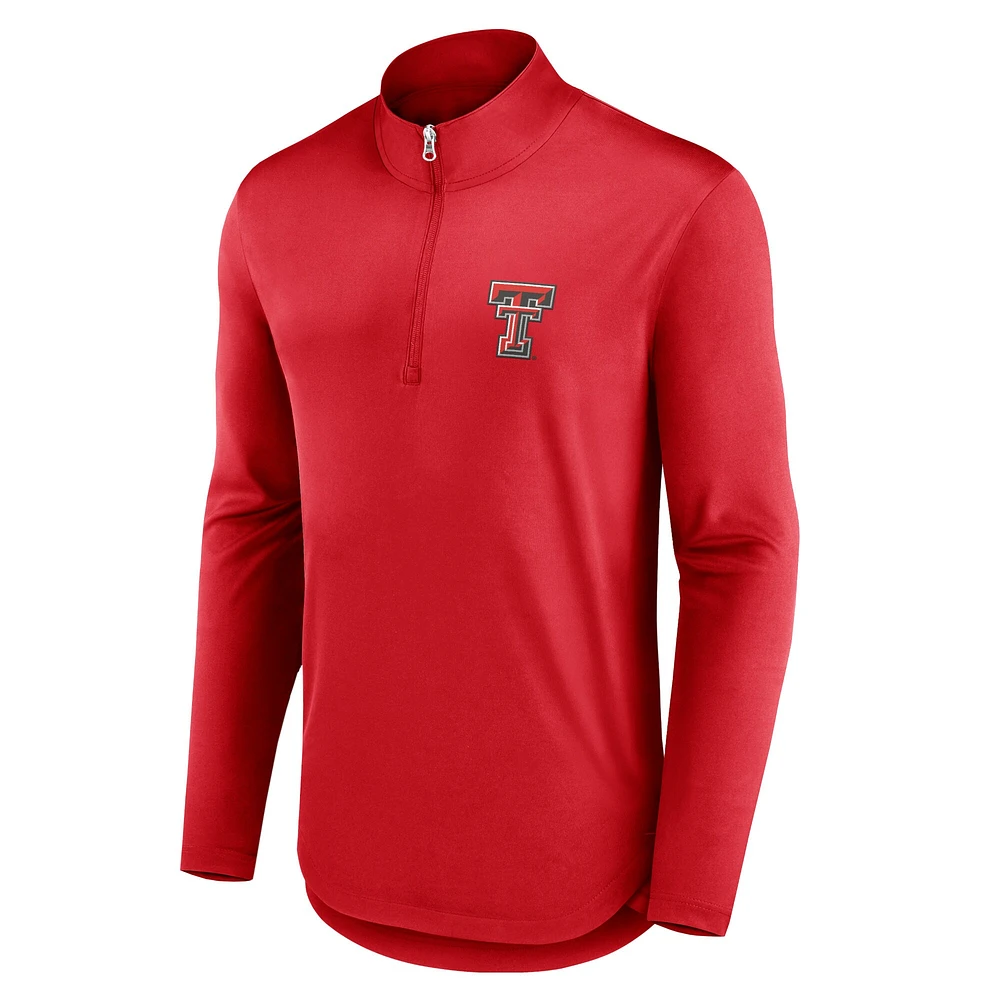 Haut à col montant Quarterback Fanatics Red Texas Tech Raiders pour hommes