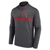 Men's Heather Charcoal Texas Tech Red Raiders Head to Quarter-Zip Top