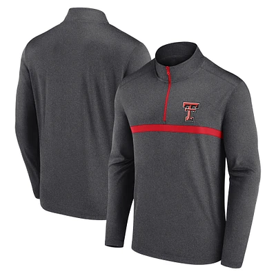 Haut zippé quart de tour pour homme Texas Tech Red Raiders Heather Charcoal