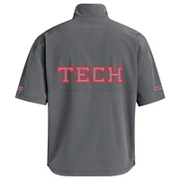 Men's Mahomes Charcoal Texas Tech Red Raiders  Half-Zip Short Sleeve Jacket