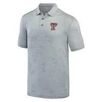 Men's Tommy Bahama Gray Texas Tech Red Raiders Sport Palm Coast Palmera IslandZone Polo