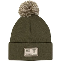 Men's Under Armour  Green Texas Tech Red Raiders Freedom Collection Cuffed Knit Hat with Pom