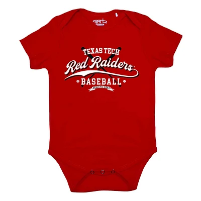 Body de baseball rouge Texas Tech Red Raiders Otis pour nouveau-nés et nourrissons