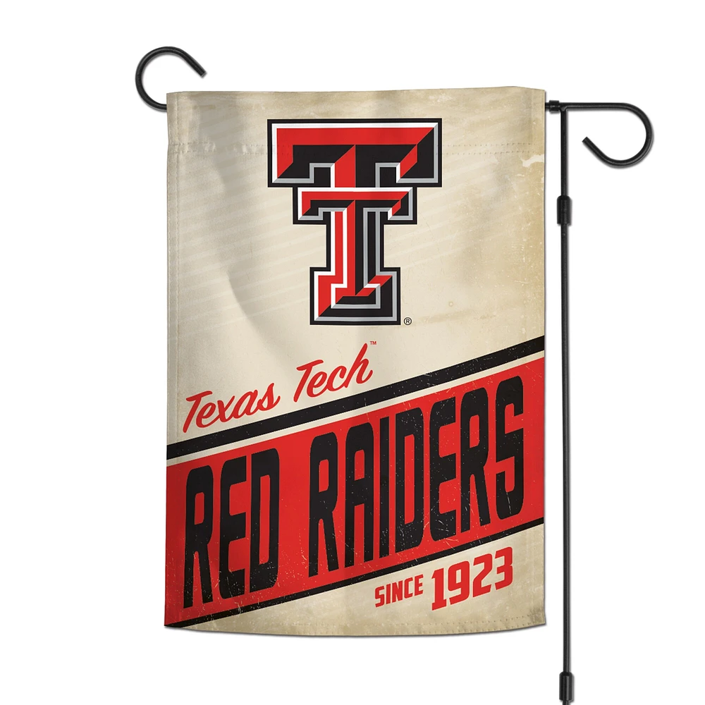 WinCraft Texas Tech Red Raiders Drapeau de jardin double face avec logo rétro 30,5 x 45,7 cm