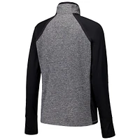 Women's Black/Heather Gray Texas Tech Red Raiders Finalist Raglan Quarter-Zip Jacket