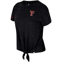 Women's Colosseum Black Texas Tech Red Raiders Finalists Tie-Front T-Shirt