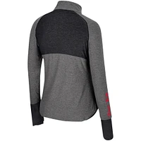 Women's Colosseum  Black Texas Tech Red Raiders Morningside Sleeve Hit Raglan Quarter-Zip Top