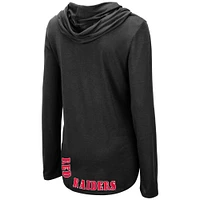 Women's Colosseum Black Texas Tech Red Raiders My Lover Lightweight Hooded Long Sleeve T-Shirt