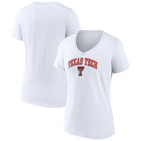 Women's Fanatics White Texas Tech Red Raiders Campus V-Neck T-Shirt
