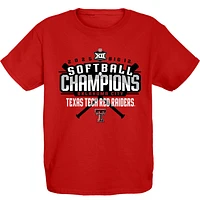 Youth Blue 84  Red Texas Tech Raiders 2025 Big 12 Softball Conference Tournament Champions Locker Room T-Shirt