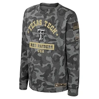 Youth Colosseum Camo Texas Tech Red Raiders OHT Military Appreciation Dark Star Long Sleeve T-Shirt