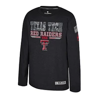 Youth Colosseum Heather Black Texas Tech Red Raiders OHT Military Appreciation Oorah Long Sleeve T-Shirt