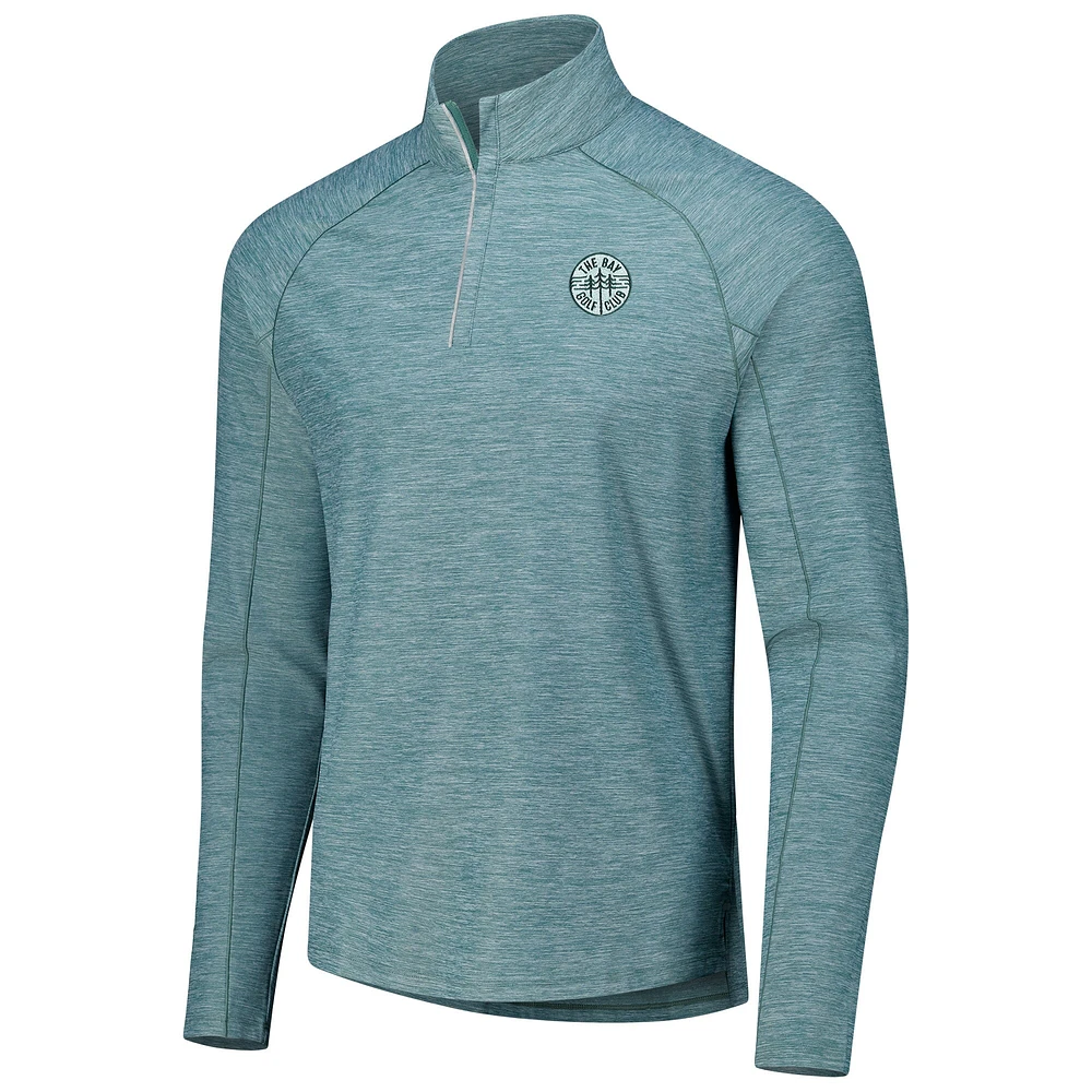 Men's johnnie-O Green The Bay Golf Club Baird Performance Quarter-Zip Top