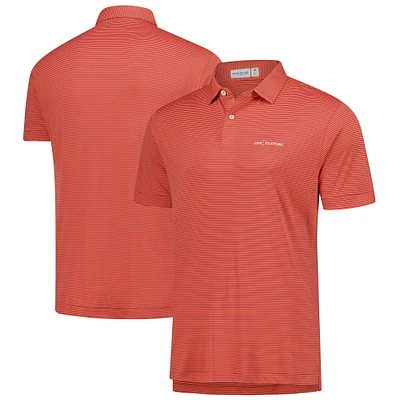 Polo à rayures poids plume Peter Millar orange THE PLAYERS pour homme