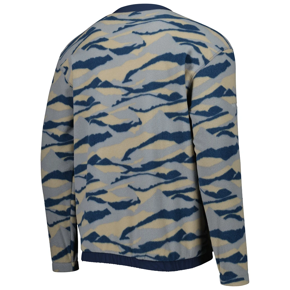 Men's adidas Navy/Gold THE PLAYERS Textured Pullover Sweatshirt