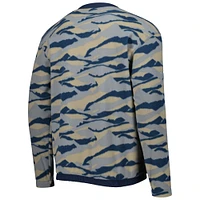 Men's adidas Navy/Gold THE PLAYERS Textured Pullover Sweatshirt
