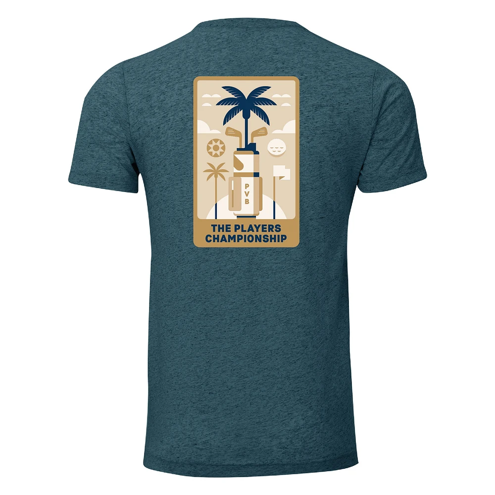 Men's Ahead  Blue THE PLAYERS Golf Bag Instant Classic Tri-Blend T-Shirt