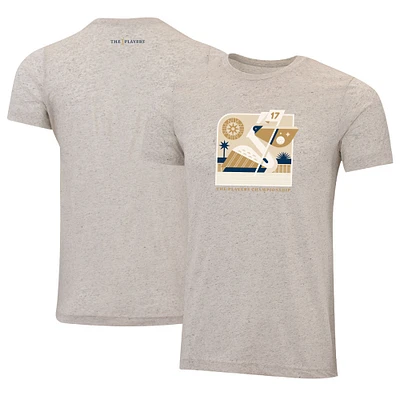 Ahead Cream THE PLAYERS Pelican 17th Flag T-shirt classique à trois mélanges pour hommes