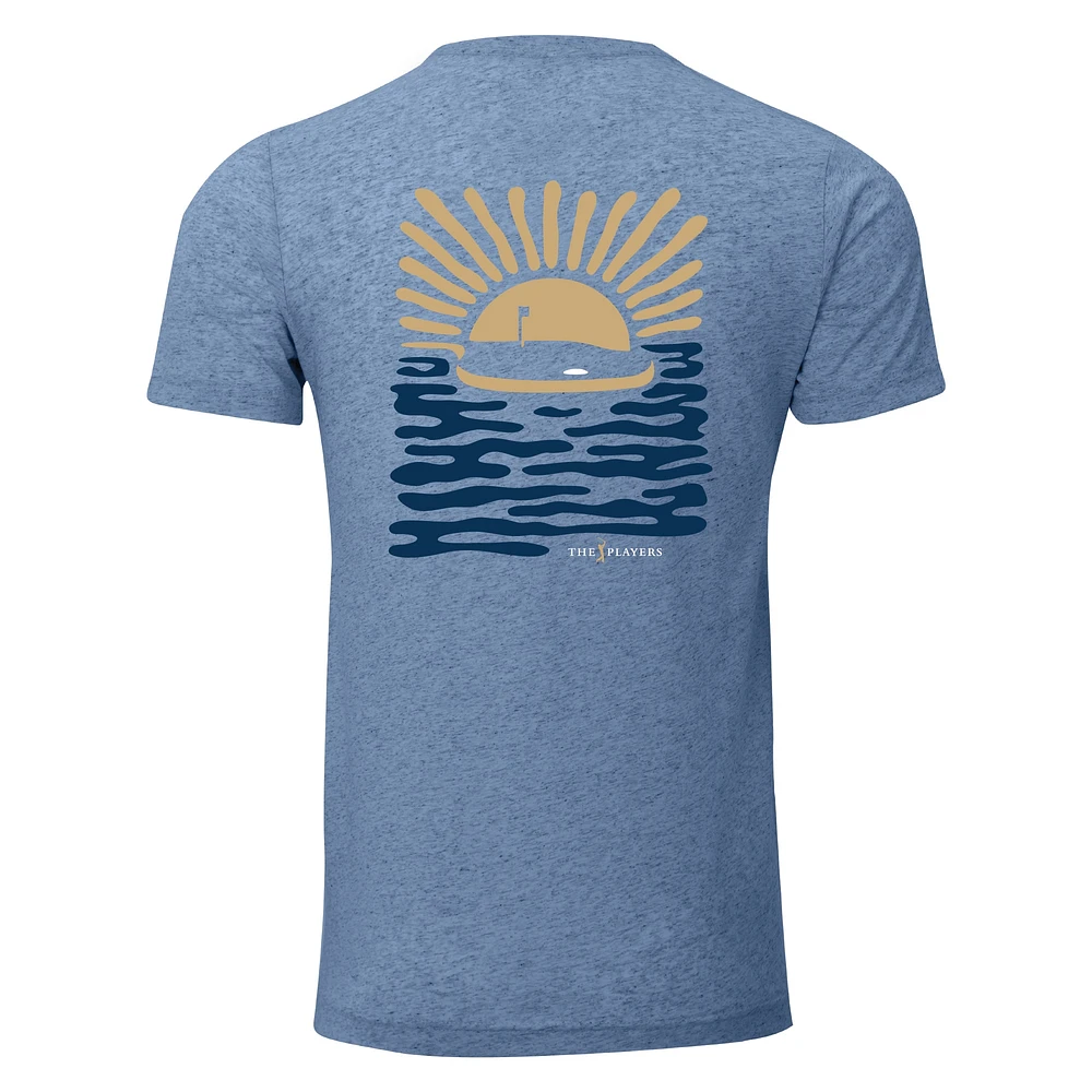 T-shirt classique instantané bleu chiné Ahead pour homme THE PLAYERS Island