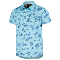 Men's Flomotion Blue THE PLAYERS Fishing Tri-Blend Button-Up Shirt