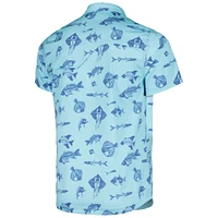 Men's Flomotion Blue THE PLAYERS Fishing Tri-Blend Button-Up Shirt