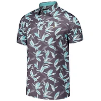 Men's Flomotion Charcoal THE PLAYERS Birds of Paradise Polo