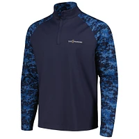 Men's FootJoy Navy THE PLAYERS Camo Color Block Raglan Quarter-Zip Top