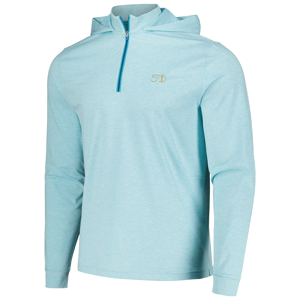 Men's johnnie-O Aqua THE PLAYERS 50th Anniversary Hybrid Quarter-Zip Hoodie