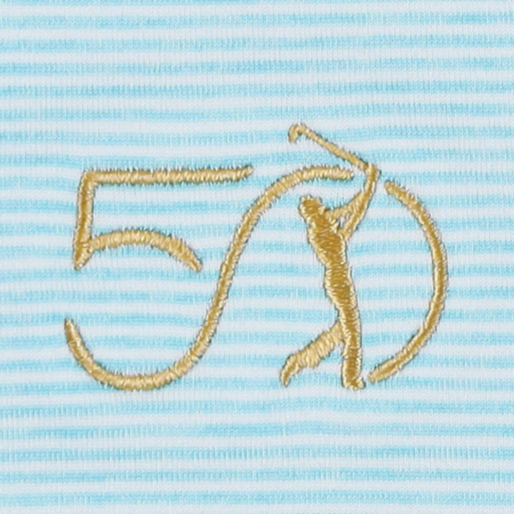 Men's johnnie-O Aqua THE PLAYERS 50th Anniversary Hybrid Quarter-Zip Hoodie