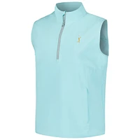 Men's Peter Millar Aqua THE PLAYERS Windward Half-Zip Vest