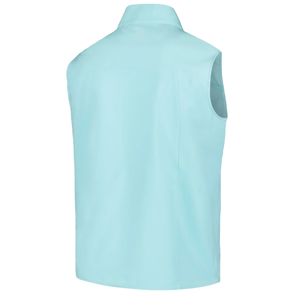 Men's Peter Millar Aqua THE PLAYERS Windward Half-Zip Vest