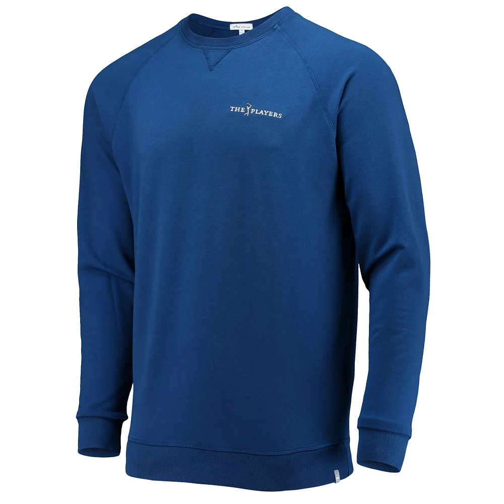 Men's Peter Millar Blue THE PLAYERS Lava Wash Raglan Tri-Blend Pullover Sweatshirt