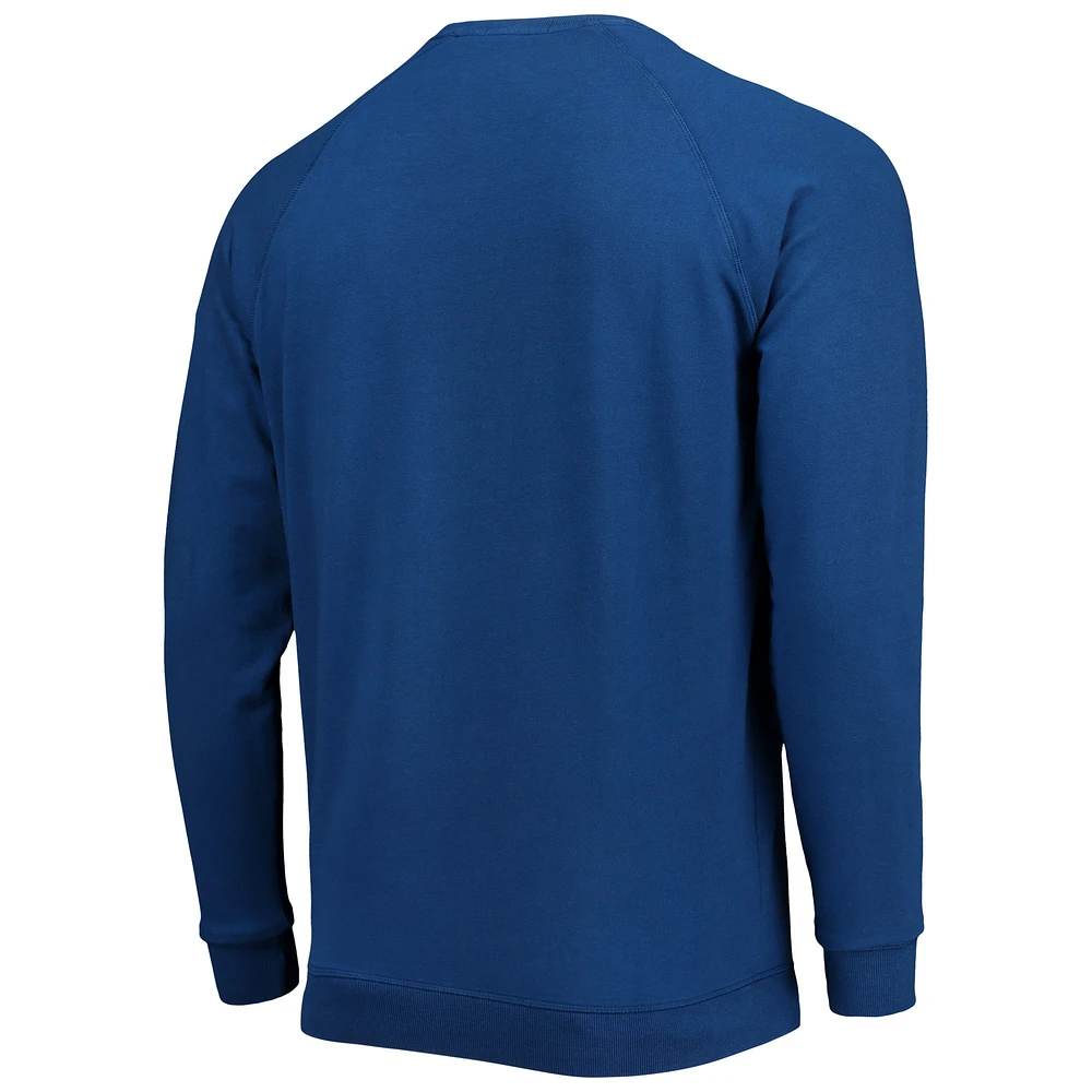 Men's Peter Millar Blue THE PLAYERS Lava Wash Raglan Tri-Blend Pullover Sweatshirt