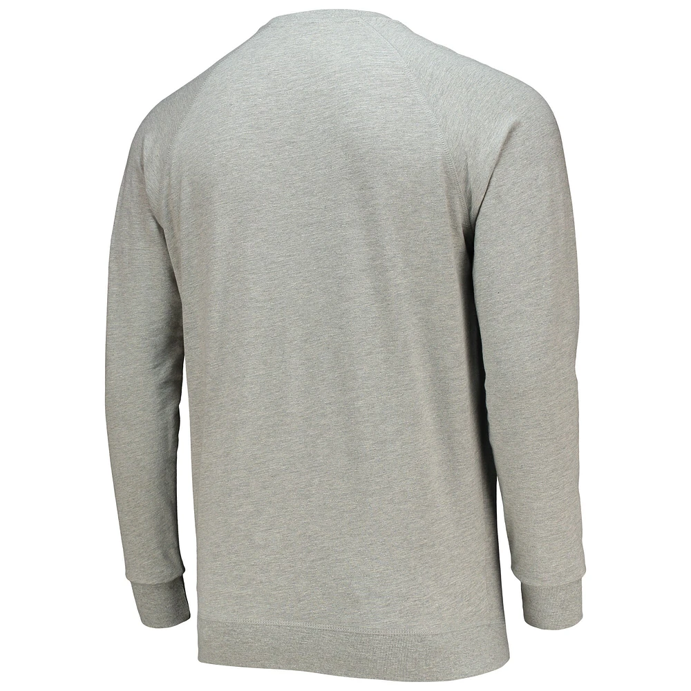 Men's Peter Millar Gray THE PLAYERS Lava Wash Raglan Tri-Blend Pullover Sweatshirt