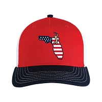 Men's THE PLAYERS  Ahead Red Americana Wave Rider Trucker Hat