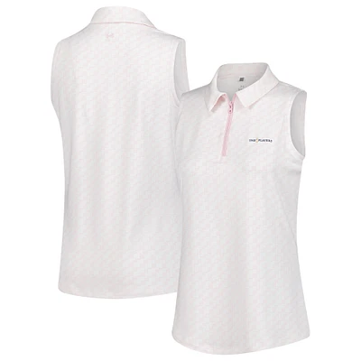Women's Under Armour  Pink THE PLAYERS Drive Clubhouse Grid Sleeveless Polo