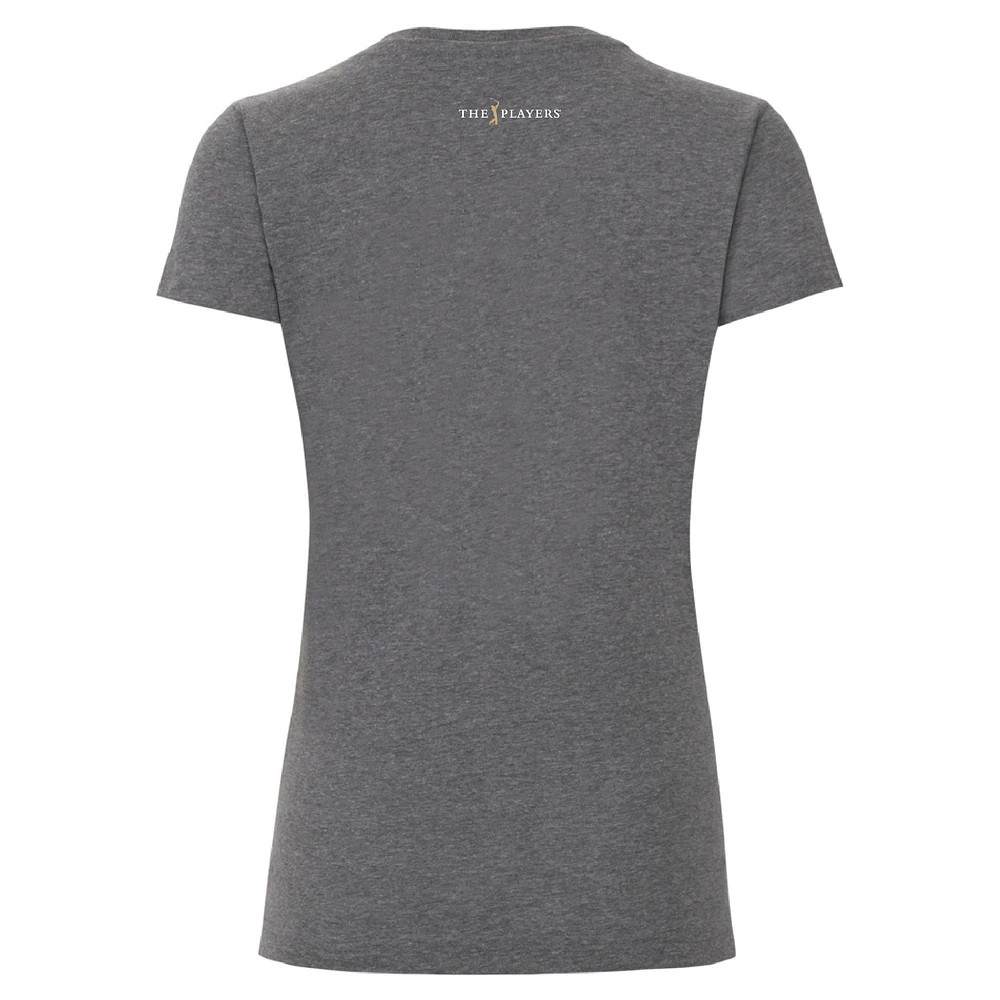 Women's Ahead  Gray THE PLAYERS Palm Trees Vista V-Neck T-Shirt