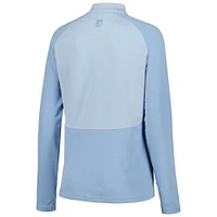 Haut à demi-zip THE PLAYERS Heather Block Raglan bleu clair pour femme