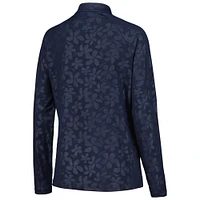 Women's FootJoy Navy THE PLAYERS Embossed Raglan ProDry Quarter-Zip Top