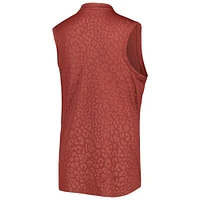 Women's Nike Maroon THE PLAYERS Victory Embossed Performance Notch Neck Sleeveless Polo
